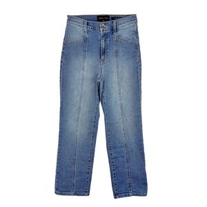 Kendall + Kylie The Straight Up Jeans Gravity Blue Front Seam Womens 27 Casual